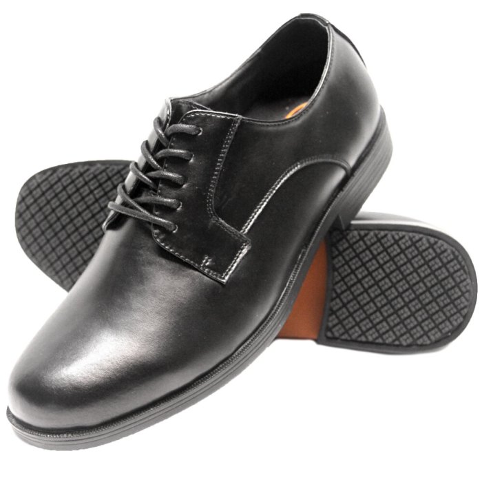 Wide black dress shoes for men