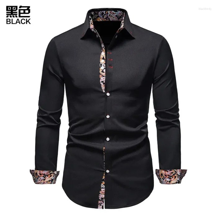 Men's dress shirt black buttons