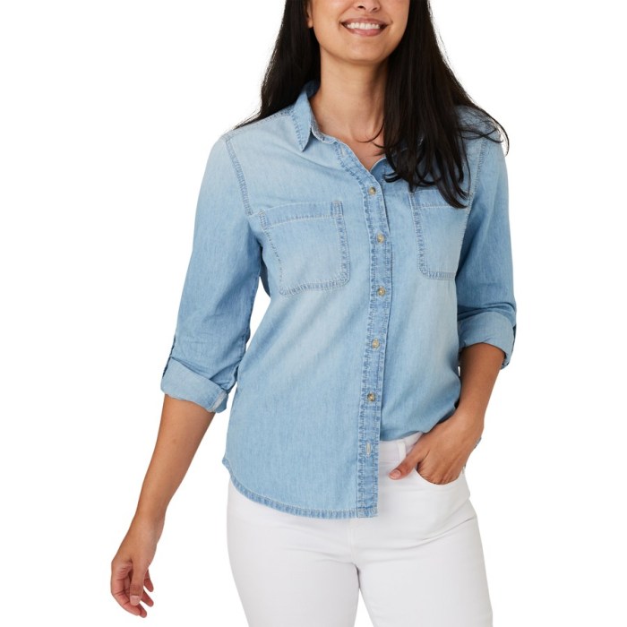 Chambray shirt dress women