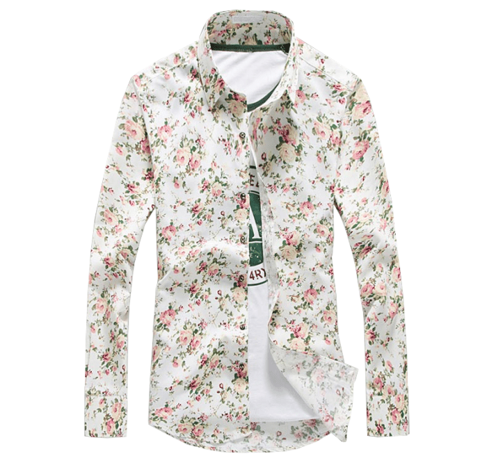 Floral men's dress shirt