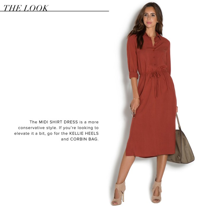 Midi shirt dress for women