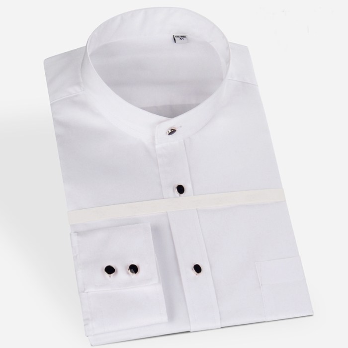 Mandarin collar dress shirt men