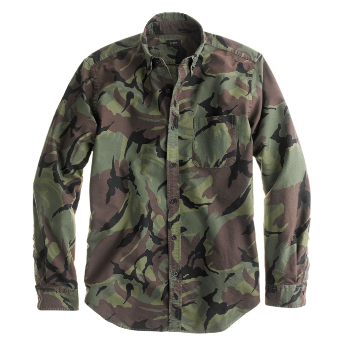 Camouflage dress shirt for men