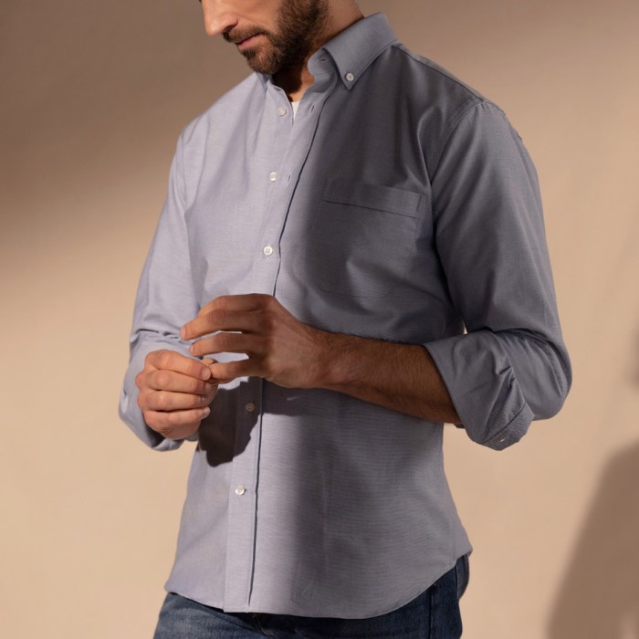 Untucked men's dress shirts