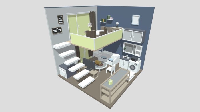 Desain warna biru rumah sketchup