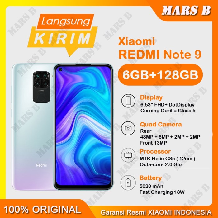 Harga hp xiaomi note 9